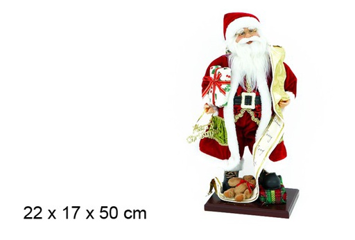 [046529] Papa noel base madera 22x17x50 c/regalos
