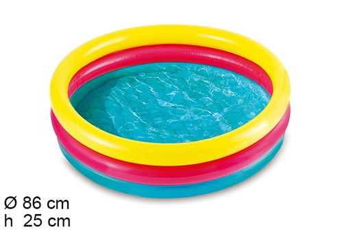 [204438] Piscina infantil 3 anillos hinchables colores 86x25cm