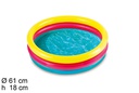 Piscina hinchable 3 anillos redonda colores 61 cm