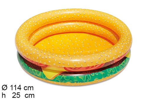 [204442] 2 ring inflatable pool burguer 114 cm