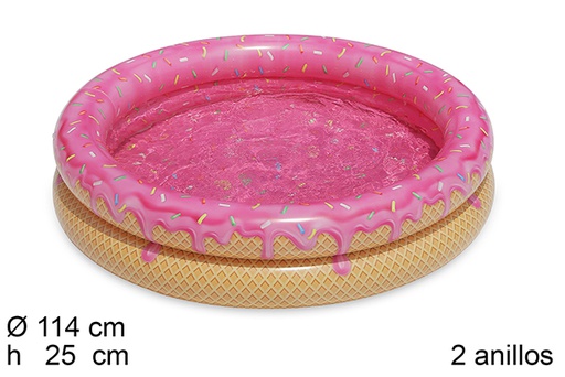 [204443] 2 ring inflatable pool ice cream 114 cm