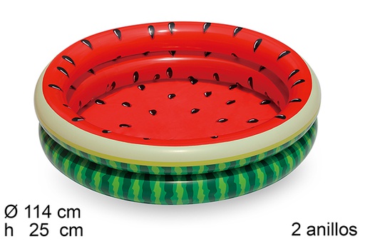 [204444] 2 ring inflatable pool watermelon 114 cm