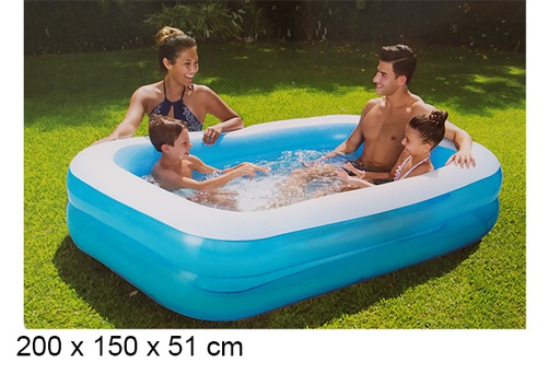 [204446] Rectangular inflatable pool 200x150 cm