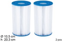 Pack 2 filtros depuradora cartucho 10,5x20,3 cm