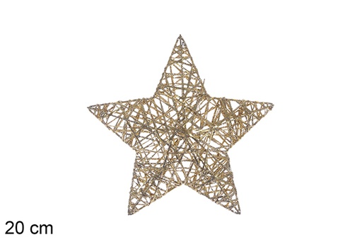 [110088] Figura estrella trenzada oro brillo 20cm
