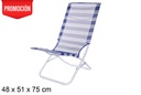 Silla playa metal blanco Fibreline rayas azul/blanco