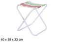 Banqueta de praia em metal branco Fibreline listras coloridas