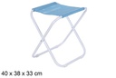 Banqueta de praia em metal branco Fibreline azul