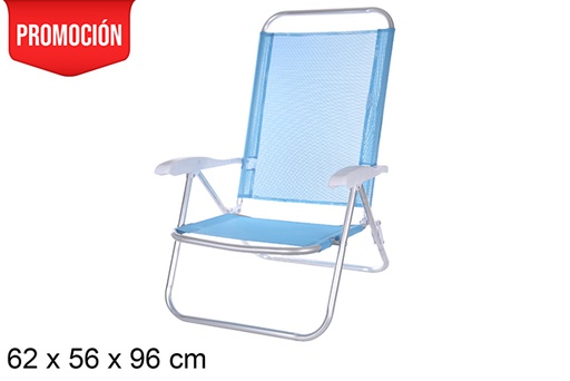[108424] Silla playa aluminio Fibreline azul