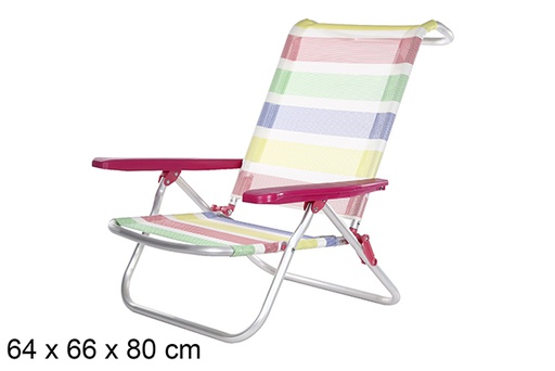 [108428] Silla playa aluminio fibreline rayas colores