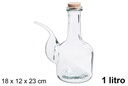 Barral cristal tapón corcho 1 l.
