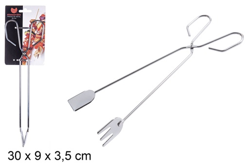 [108305] Metal kitchen tongs 30 cm