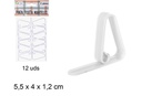 Pack 12 pinzas sujeta manteles blancas