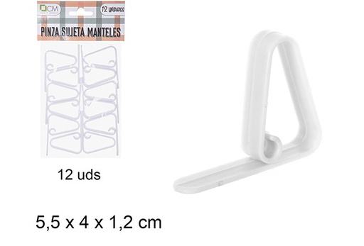 [108307] Pack 12 clipe de toalha de mesa branca