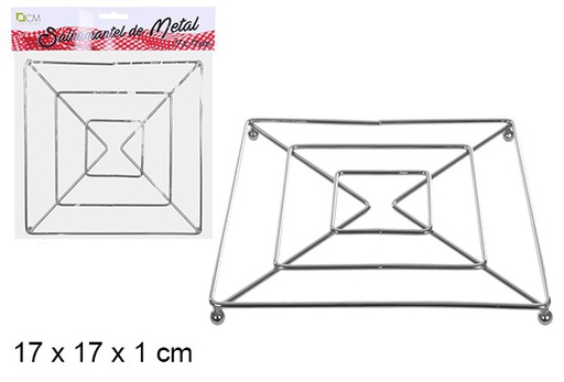 [108319] Trivet quadrado de metal 17 cm 