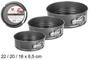 Pack 3 moldes antiadherente redondo desmontable 18/20/22 cm