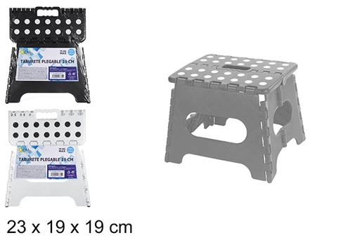 [108374] Tabouret pliant en plastique trois couleurs assorties 19 cm