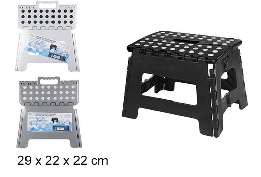 [108376] Taburete plástico plegable tres colores surtidos 22 cm