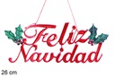 Letrero Feliz Navidad rojo 26 cm