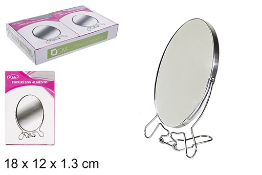 [108011] Espejo doble con aumento ovalado 18 cm