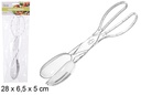 Pinzas plástico transparente ensalada 28 cm