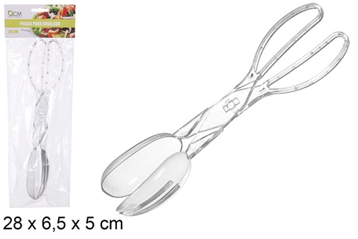 [108332] Pinça para salada de plástico transparente 28 cm
