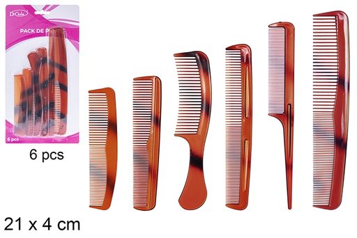 [108354] Pack 6 pettini bicolore