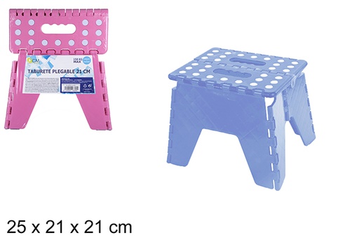 [108369] Taburete plástico plegable dos colores surtidos 21 cm