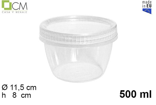 [103127] Envase tarrina plástico con rosca 500 ml