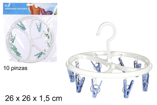 [104813] SÃCHOIR Ã LINGE ROTATIF ROND Ã 10 PINCES