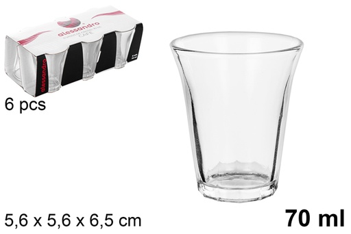 [108677] PACK 6 SMALL COFFEE GLASS 70ML