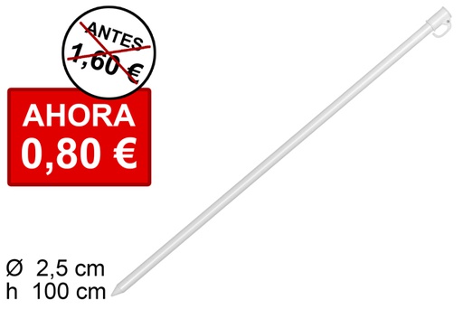 [108668] Palo sombrilla blanco 100 cm x 25 mm