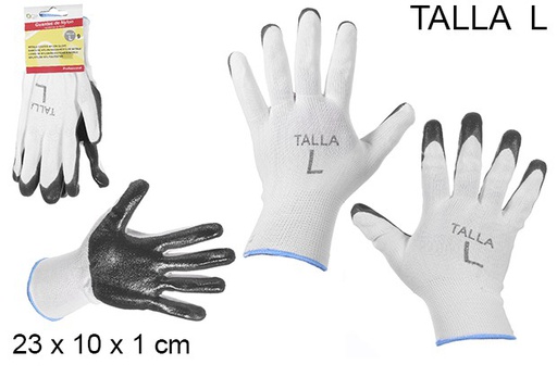 [108991] Guantes de nylon recubierto nitrilo talla L