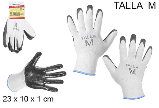 [109002] Guantes de nylon recubierto nitrilo talle m