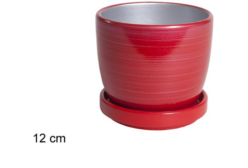 [110309] Macetero ceramica rojo 10cm