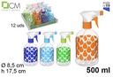 Bottiglia in plastica decorata con gocce con spruzzatore 500 ml