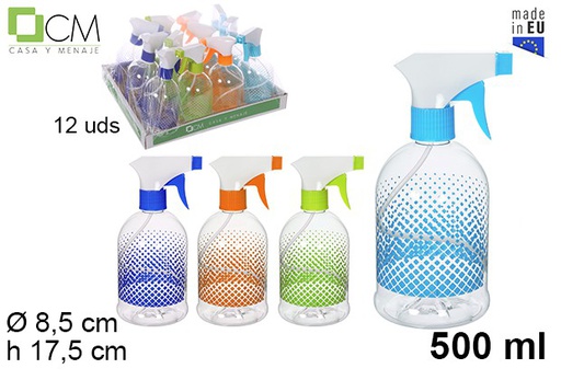 [109246] Bell spray bottle decorated with squares 500 ml