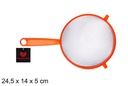 Colador plástico color naranja 14 cm