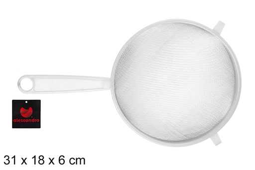 [108339] White plastic strainer 18 cm