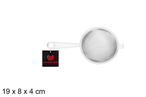 [108333] White plastic strainer 8 cm 