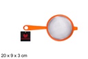 Orange plastic strainer 9 cm