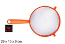Orange plastic strainer 16 cm