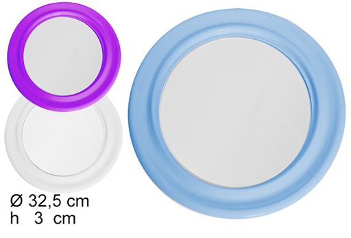 [108688] Round mirror assorted colors 34 cm