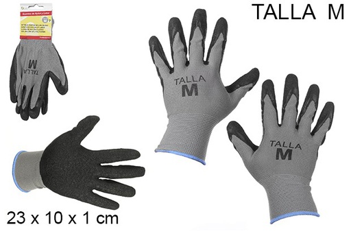 [108992] Guantes de nylon y latex talla m