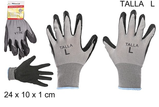 [108993] NYLON AND LATEX GLOVES SIZE L