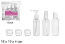 Pack 6 botellas cosmética viaje
