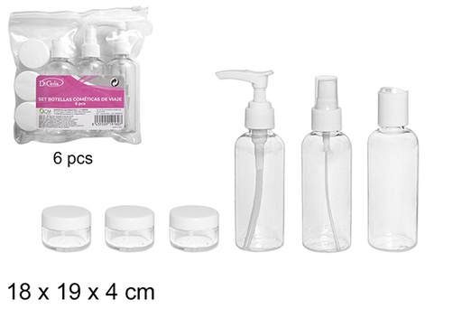 [109160] Set botella blanca cosmetica viaje 6 pcs