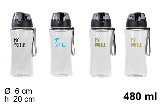 [100378] Transparent plastic water bottle 480 ml  