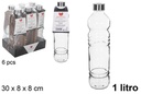 Bouteille en verre avec bouchon en métal 1 l.