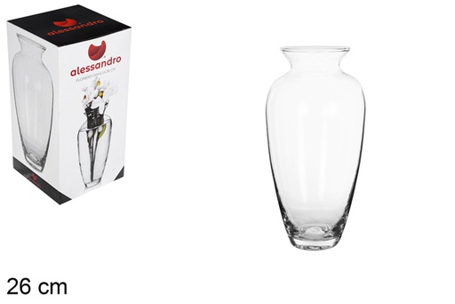 [109192] Glass flower vase Cleopatra 26 cm